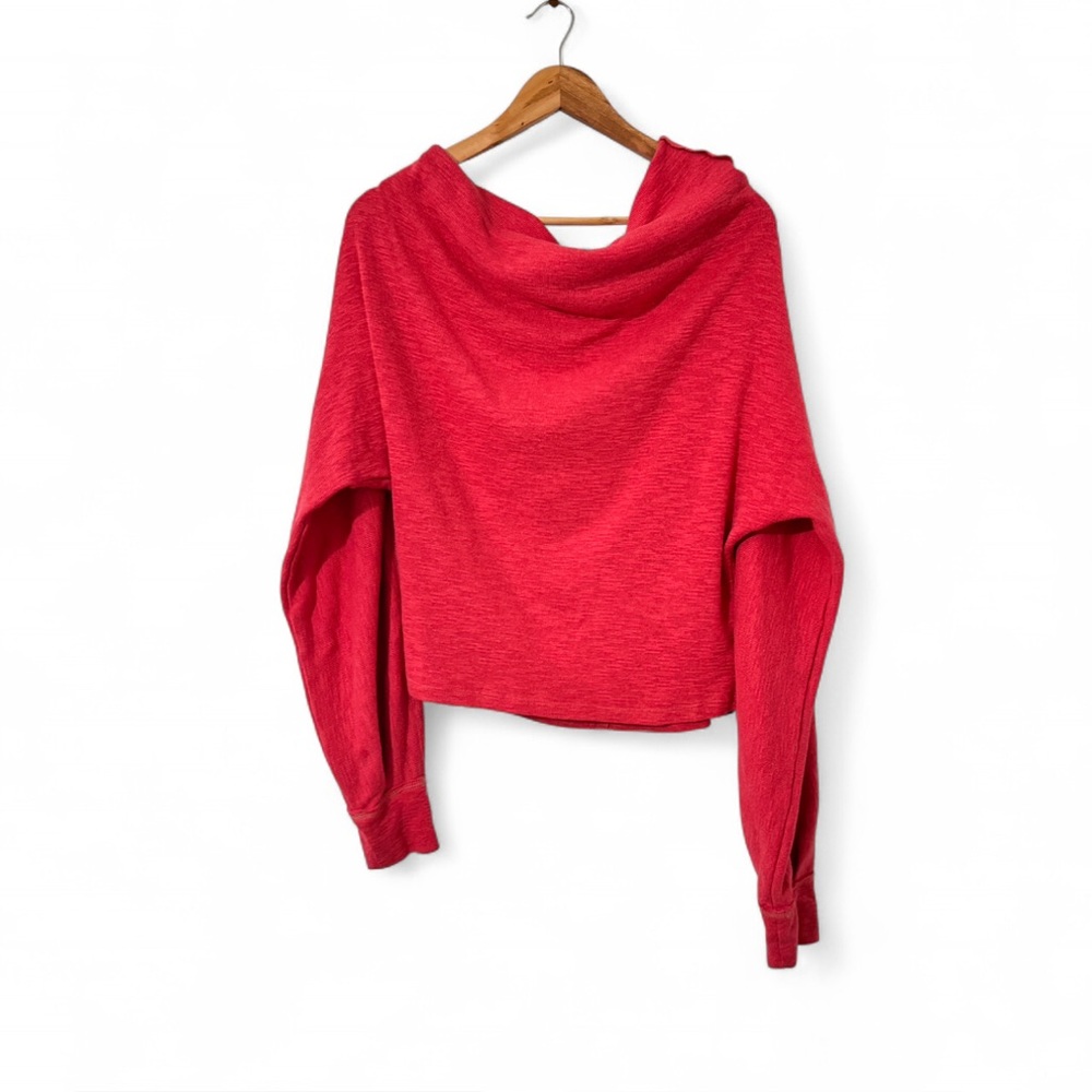 We The Free Vibrant Red Women's Poncho Sweater